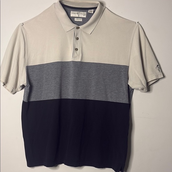 Preswick & Moore Gray and Black Polo Shirt with Color Block Design - Picture 2 of 14